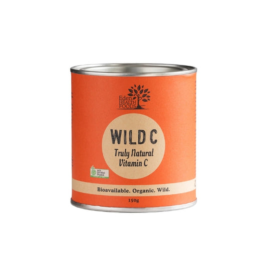 Eden Healthfoods Wild C Natural Vitamin C Powder 150g – certified organic wholefood vitamin C made from wild berries and greens for immune support and detox.