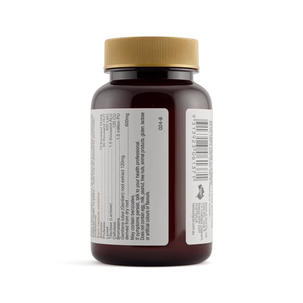 Herbs of Gold Digest‑Zymes harnesses the power of six vegetarian-friendly digestive enzymes, enhanced with Gentian root. Designed to support healthy digestion across a broad pH range, it aids the breakdown of fats, proteins, carbohydrates, fibre, and lactose - promoting digestive comfort, nutrient absorption, and overall wellbeing.