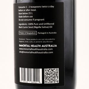 Unlock the ancient secret to vitality with Immortal Health’s Pure Unfiltered Black Seed Oil. Revered for centuries, Black Seed Oil (Nigella sativa) is a natural elixir known to support immunity, vitality, skin, hair, and overall well-being.