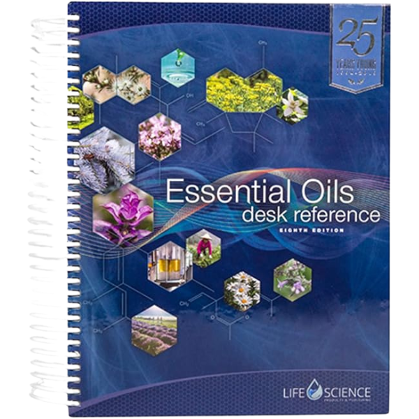 The 8th Edition Essential Oils Desk Reference is the ultimate guide to essential oils and natural wellness. This full-colour, spiral-bound book provides in-depth information on oils, blends, and wellness solutions—perfect for beginners and experts alike.
