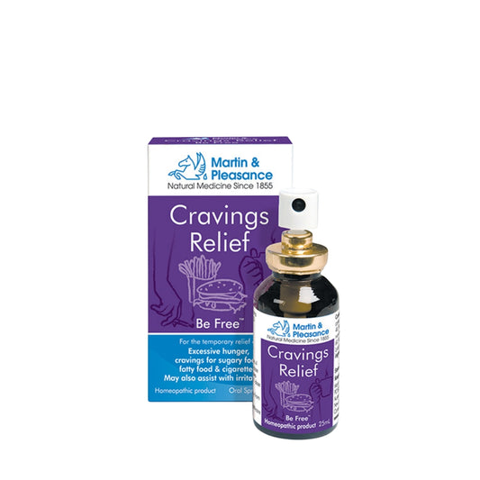 Martin & Pleasance Cravings Relief 25ml oral spray – natural homeopathic formula to reduce sugar, food and nicotine cravings, alcohol-free & vegan.