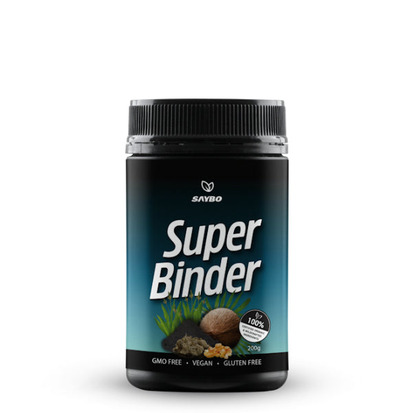 Saybo Super Binder - a premium detox blend of natural toxin binders & dietary fibre. Vegan & gluten-free.