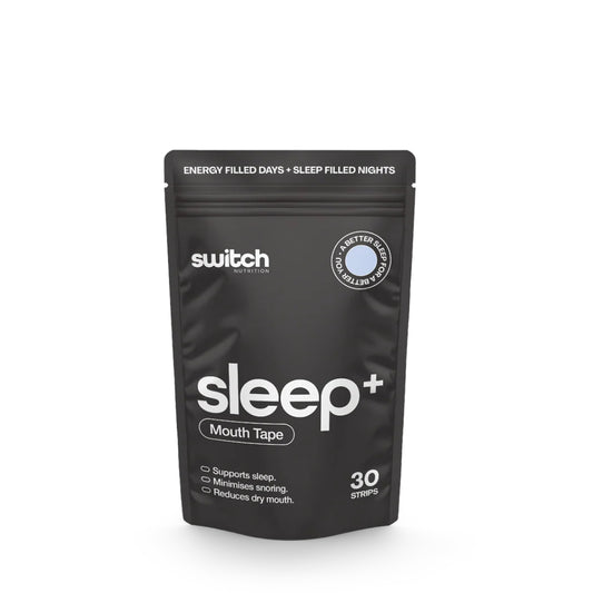 Switch Nutrition Sleep+ Mouth Tape – 30 strips for improved sleep, nasal breathing support and snoring reduction.