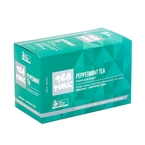 Tea Tonic Peppermint Tea is refreshing to the palate with a strong clean mint taste.
Brighten your day with this fresh core tea.
Every cup of tea will provide you with 8% of your RDI of iron, add a slice of lemon to this tea to achieve an even higher absorption.