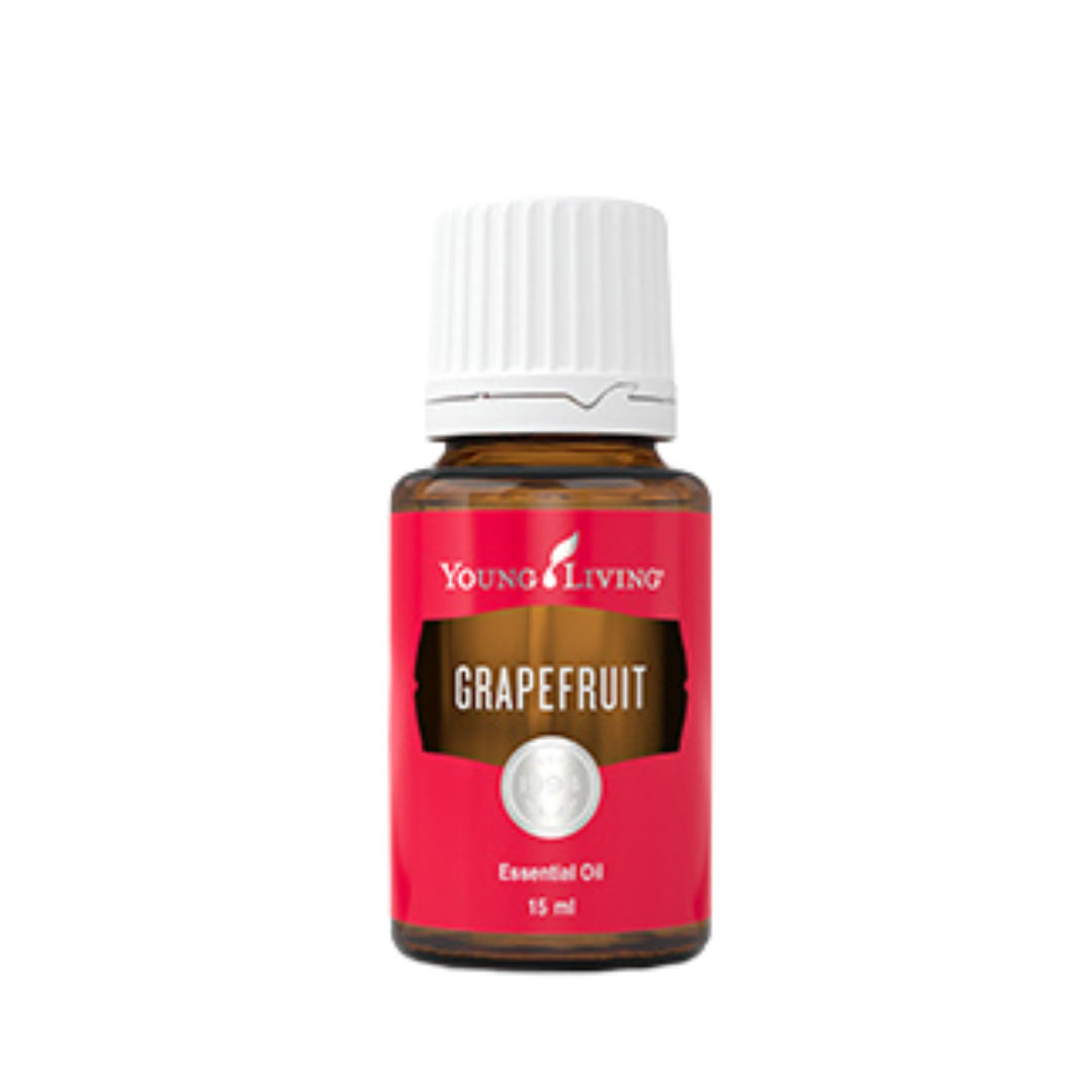 Young Living Grapefruit Essential Oil 15ml – 100% pure citrus oil with fresh, uplifting aroma, ideal for diffusion, natural cleaning or aromatherapy blends.