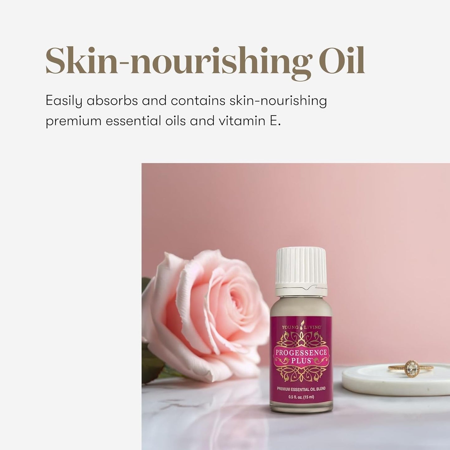 Young Living Progessence Phyto Plus 15ml skin nourishing oil with frankincense and bergamot.
