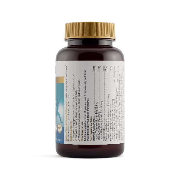Herbs of Gold Activated B Complex delivers a targeted blend of active B vitamins - including B1, B2, B5, B6, folate (Quatrefolic®), and methylated B12 - to support energy production, stress response, cognitive clarity, and red blood cell health. Formulated with premium activated forms for optimal absorption, this vegan-friendly capsule makes it easy to stay sharp and serene.