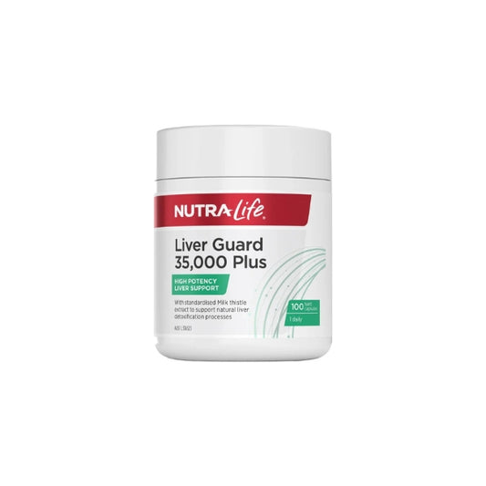 Nutra-Life Liver Guard 35,000 Plus – high-strength herbal liver support supplement with milk thistle, globe artichoke and turmeric.
