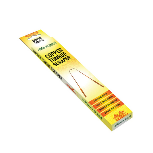 A copper tongue scraper is ideally recommended in Ayurvedic texts as its antimicrobial and enzyme activator. It reduces sulfur compounds that cause bad breath, improves taste, freshens breath, clears toxins and stimulates digestion. Copper keeps clean as it's non-porous and antibacterial. Copper is also soft on the tongue and easily bent into the perfect U-shape. 