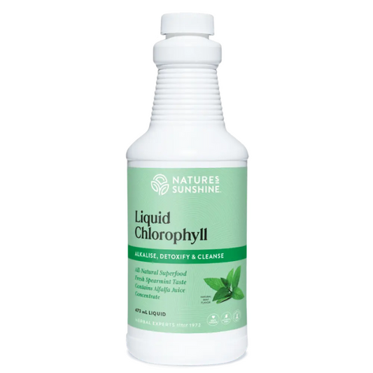 Natures Sunshine Liquid Chlorophyll is a natural internal deodoriser that helps to alkalise, detoxify and cleanse the body from the inside out. Rich in vitamins, minerals and essential amino acids. This is ideal to help increase overall wellbeing.