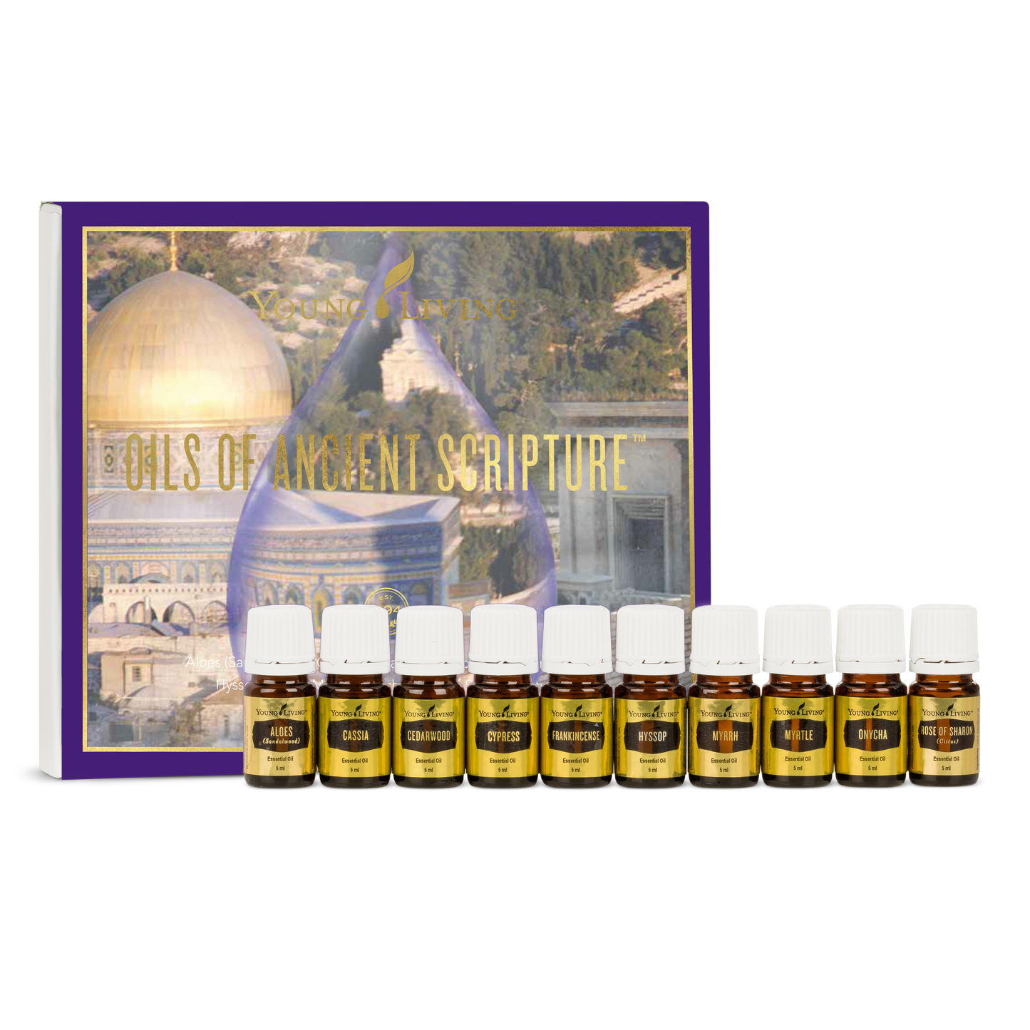 The Oils of Ancient Scripture™ set contains 10 oils from the most significant plants, botanicals, materials, and resins in the Bible—from Cypress (Isaiah 44:14) to “the rose of Sharon” (Song of Solomon 2:1). With the refreshing scents of Myrtle and Cedarwood and the rich fragrances of Frankincense and Myrrh, this kit is designed to help you savour and enjoy the beautiful aromas and intriguing histories of these precious, pure essential oils.
