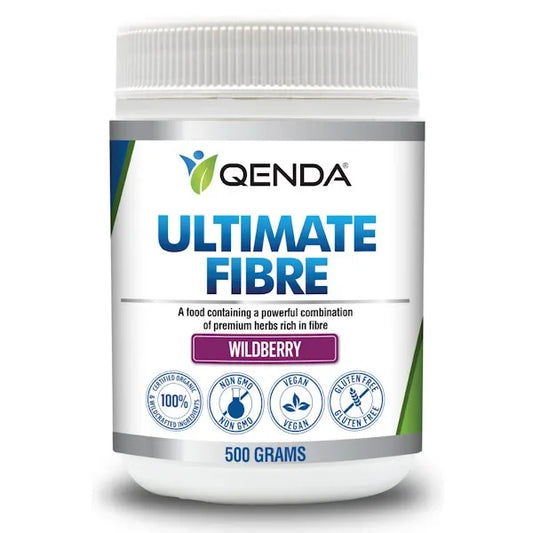Qenda Ultimate Fibre is a food containing a powerful combination of premium herbs rich in fibre.
Qenda Ultimate Fibre is also a good source of iron.