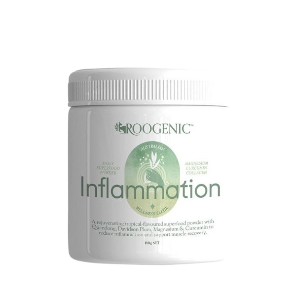 Roogenic Inflammation Superfood 180g anti inflammatory powder for joint pain, muscle support, arthritis and gout.