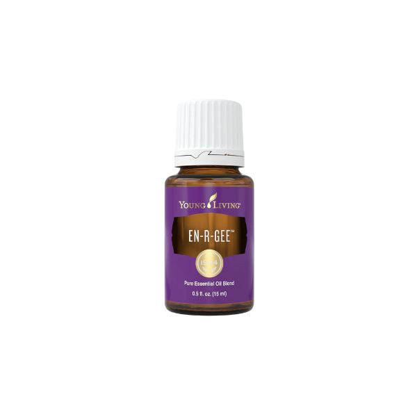 Young Living En-R-Gee Essential Oil 15ml amber bottle front label energising oil blend.