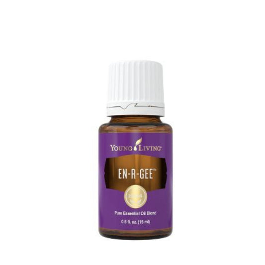 Young Living En-R-Gee Essential Oil 15ml amber bottle front label energising oil blend.