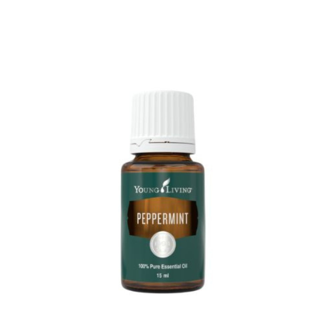 Young Living Peppermint Essential Oil - a fresh, revitalising staple loved for its crisp scent and cooling sensation. 